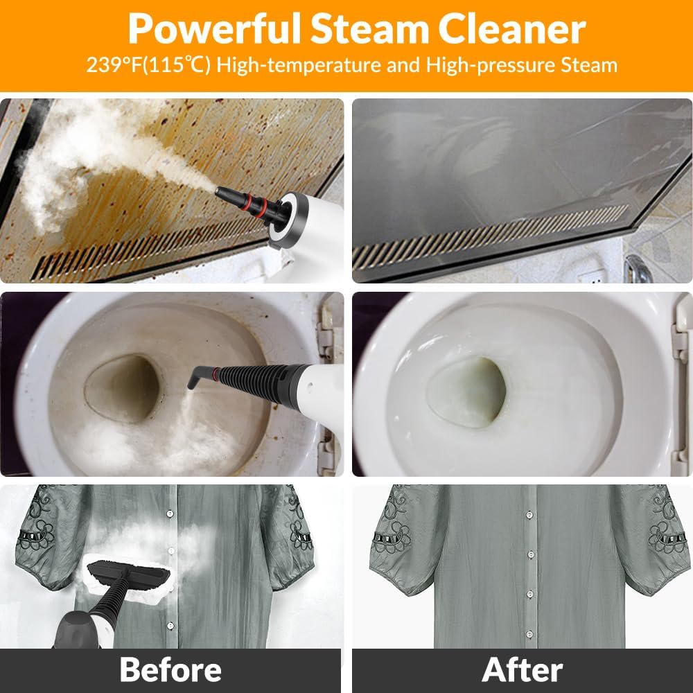 Handheld Multi-Surface Steam Cleaner with 9 PCs Accessories