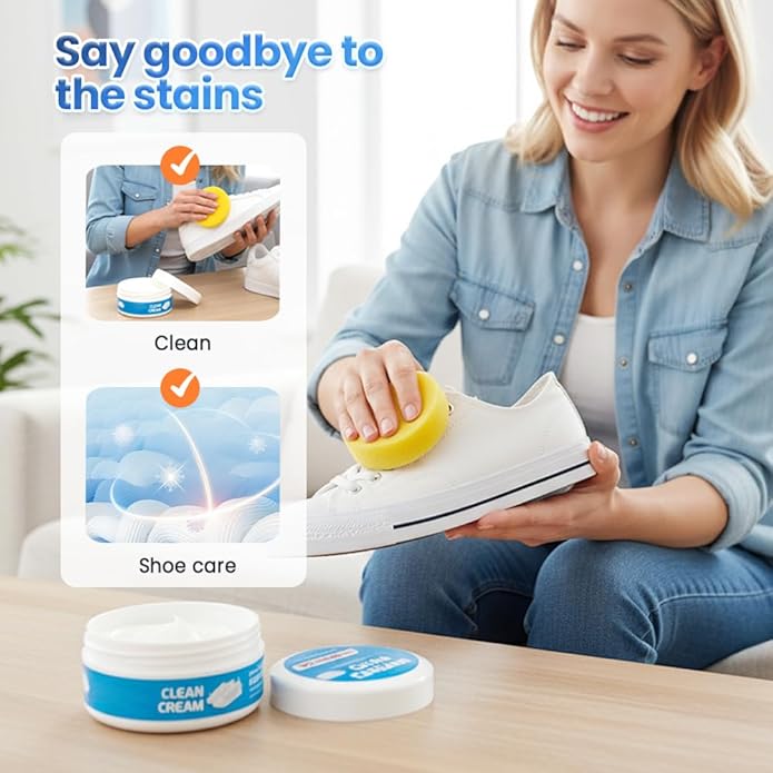 White Shoe Cleaning Cream + FREE Sponge