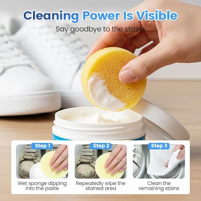 White Shoe Cleaning Cream + FREE Sponge