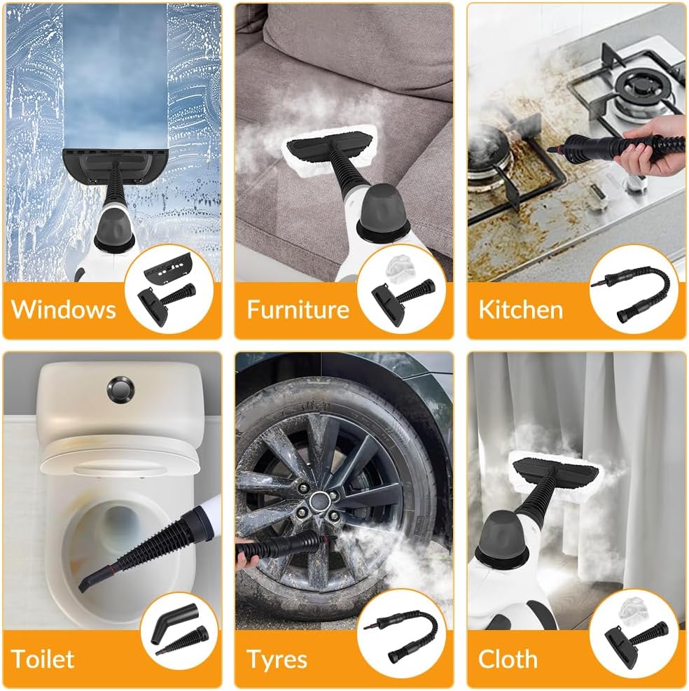 Handheld Multi-Surface Steam Cleaner with 9 PCs Accessories