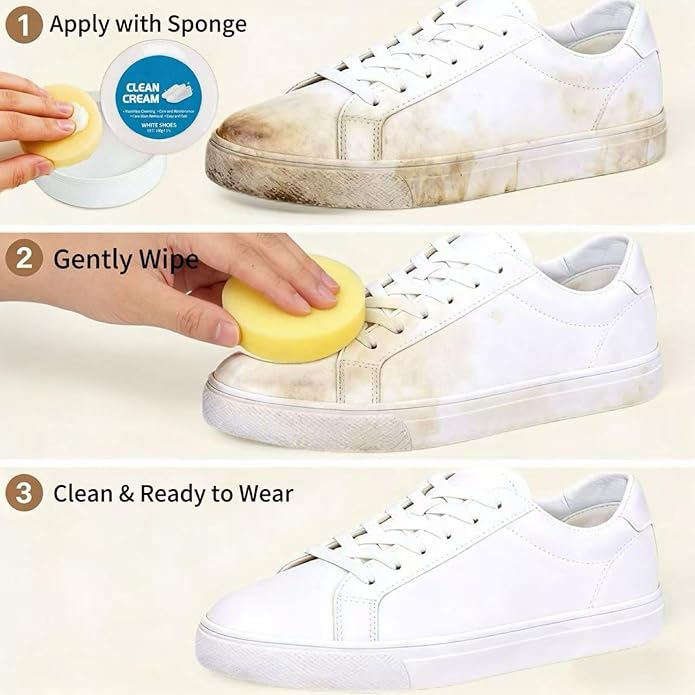 White Shoe Cleaning Cream + FREE Sponge