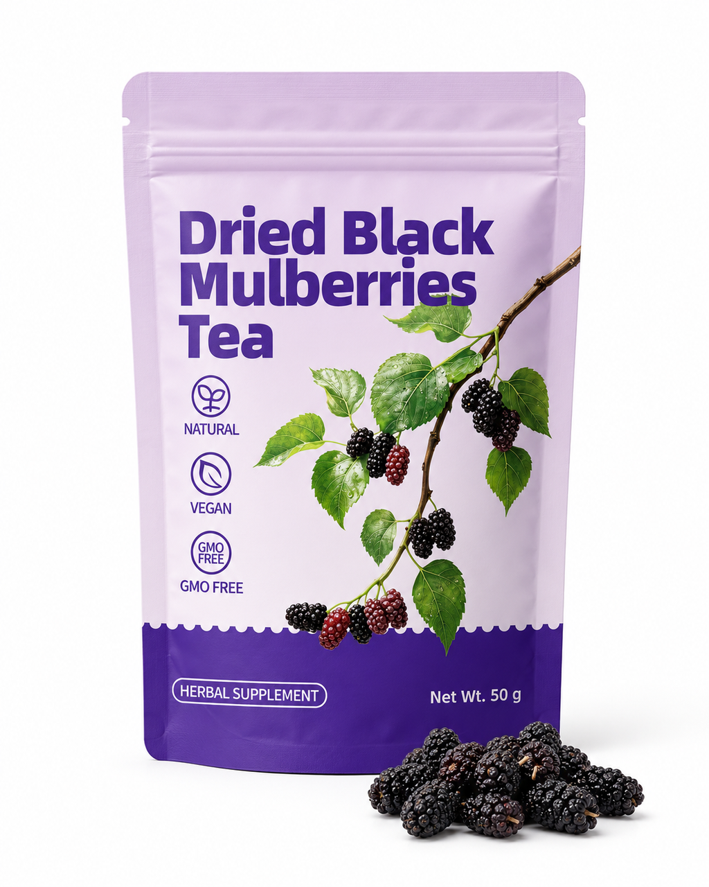 Dried Black Mulberries LuxuriTea