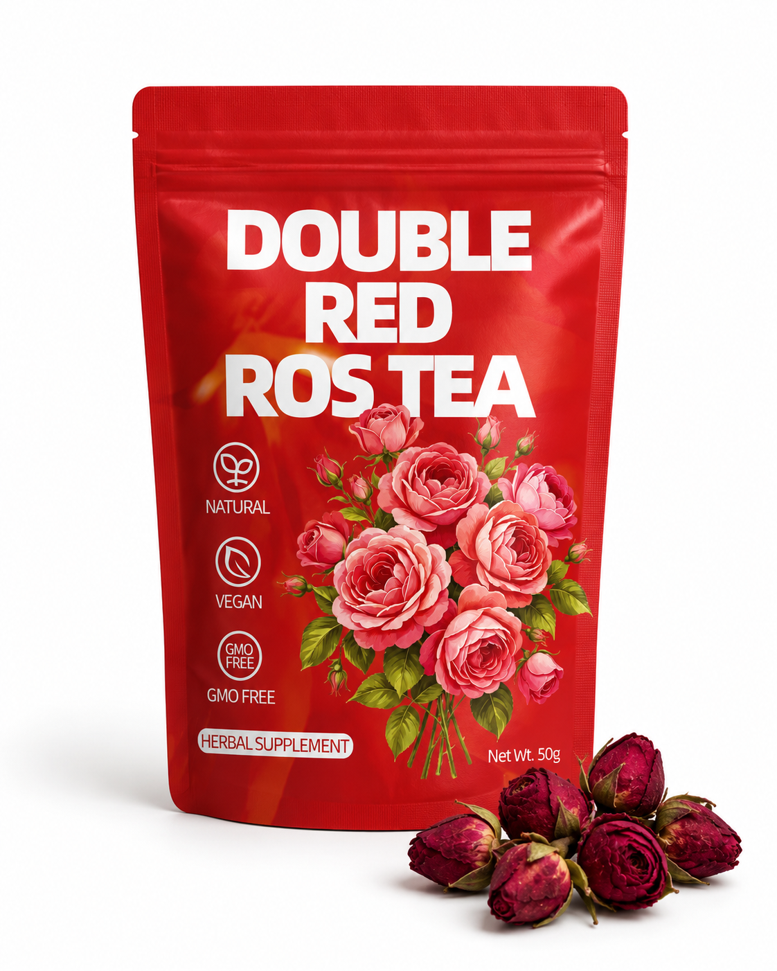Double Red Rose Flower LuxuriTea
