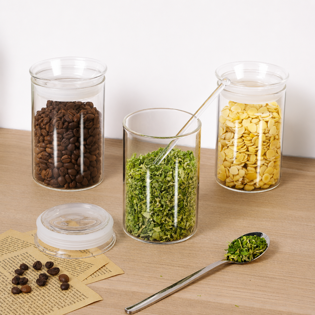 Glass Jars with Sealed Lids